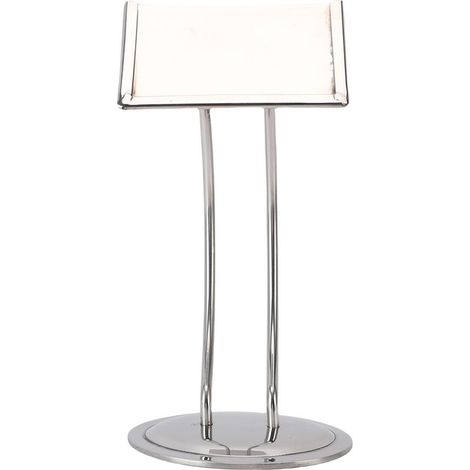Porte-cartes de table en acier inoxydable 304, support élégant et antidérapant pour numéros, menus ou photos, angle de vue optimal 45°, base stable (1/5)