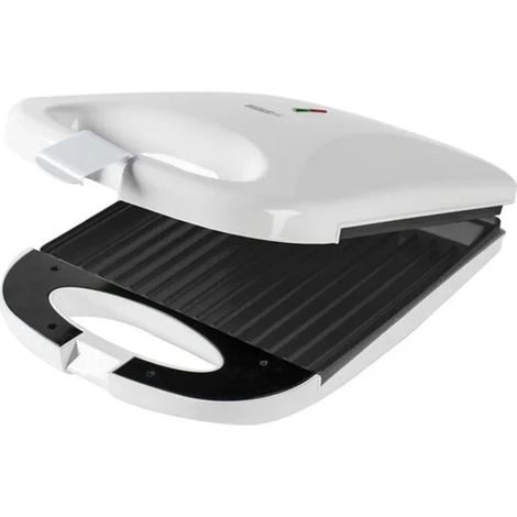 TrAdE Shop Traesio - Tostiera Elettrica 1200 Watt Piastra Per Sandwich Ampie Piastre Di Cottura Antiaderenti - (1/4)