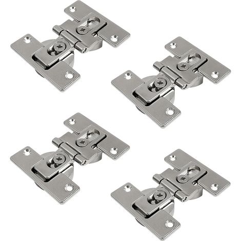 Bisagras plegables de 180 grados para puertas de muebles, armarios y roperos, de zinc fundido a presión, niqueladas, paquete de 4 (1/5)