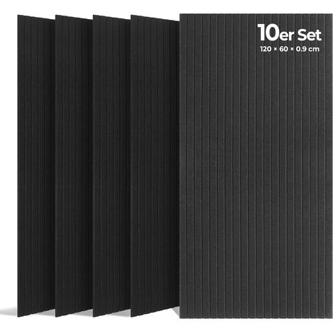 10 x Large Black Plates 120 x 60 x 0.9 cm Set de 10 Panneaux Muraux Noirs (1/5)