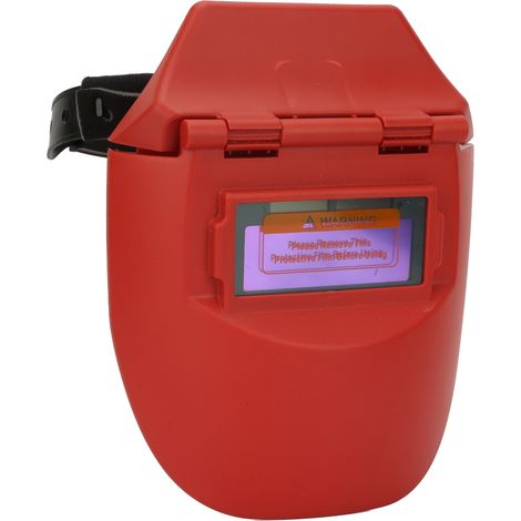 Masque de soudage à obscurcissement automatique solaire, écran facial de soudeur, casque demi-coque orange pour protection des yeux (1/5)
