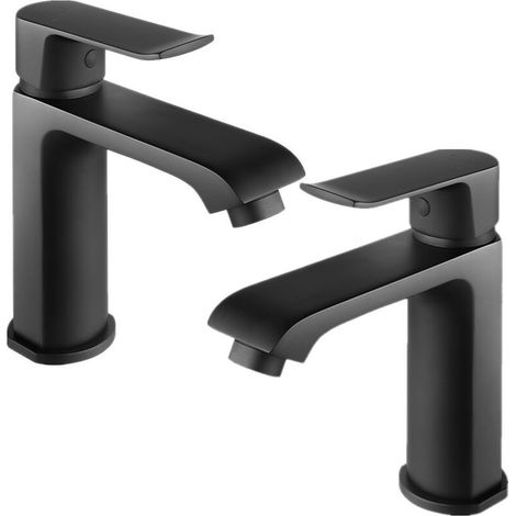 2PCS Wasserhahn für Badezimmer Wasserhahn Badezimmersäule schwarzer Wasserhahn Einhebelmischer Badezimmer Badezimmerarmaturen