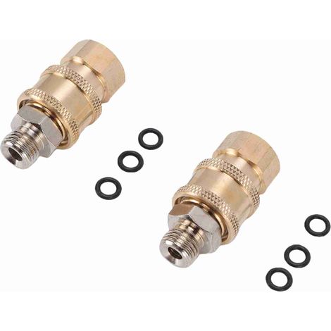Pulvérisateur de peinture sans air, coupleur à connexion rapide mâle et femelle, connecteur en acier inoxydable de 1/4 pouces pour tuyau haute pression, 2 pièces (1/5)