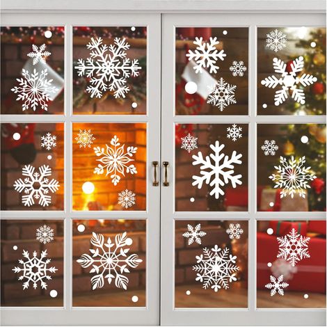 MINKUROW Bcc 12 Adesivi Per Finestre Con Fiocchi Di Neve Di Natale, Adesivi Per Finestre Con Fiocchi Di Neve Di Natale, Adesivi Con Fiocchi Di Neve Di Natale, Adesivi Per Finestre Rimovibili, Per La D (1/5)