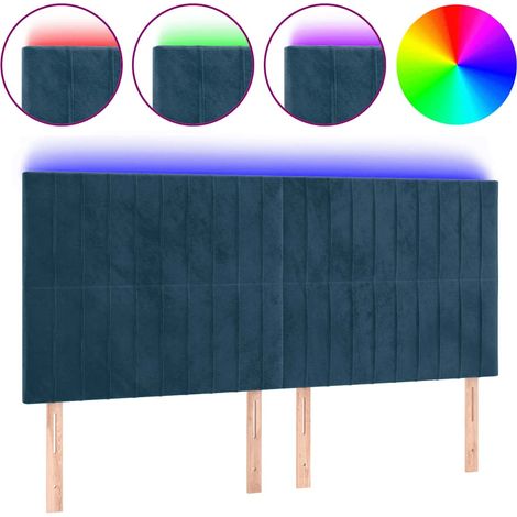 Maison Exclusive - Cabecero con luces LED terciopelo azul oscuro (1/5)