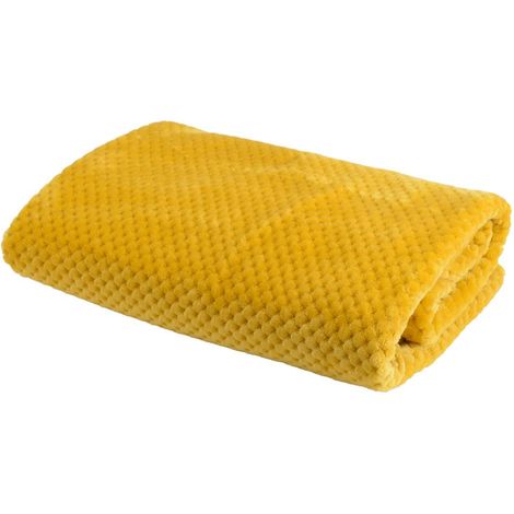 Amadeus - Plaid damier 170x240 moutarde