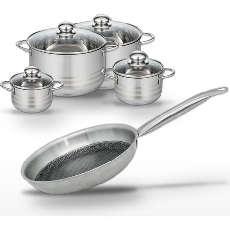 Lot Poêle 24cm et 4 Faitouts Elo Relief Solution (1/5)