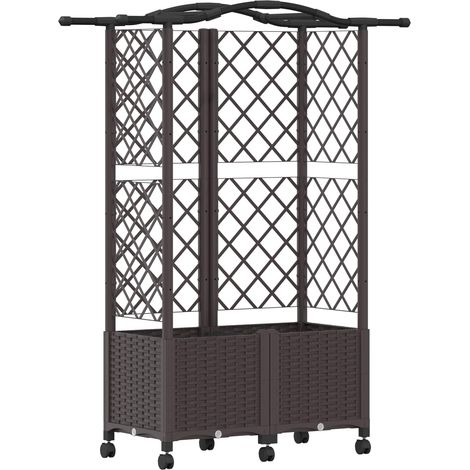 Maison Exclusive - Letto Rialzato con Griglia e Tetto Marrone 122 x 40 x 144 cm PP (1/5)