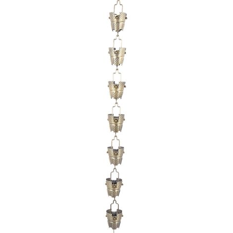 Chaîne de pluie trépied en Bronze 3,3 pieds, 7 tasses, gouttière suspendue décorative Antique galvanisée pour l'extérieur