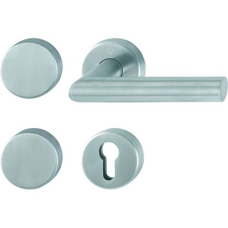 HOPPE® FH Standflügelgarnitur mit Rosetten Amsterdam FS-E1400/42H/42HS, Edelstahl, 11662615 (1/2)