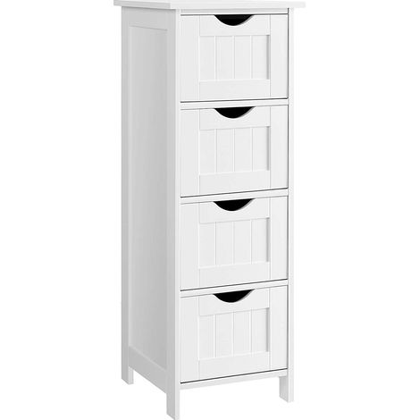 Mueble de baño de pie mueble de almacenamiento con 4 cajones 30 x 30 x 82 cm para salón cocina y pasillo blanco 120000712 (1/3)
