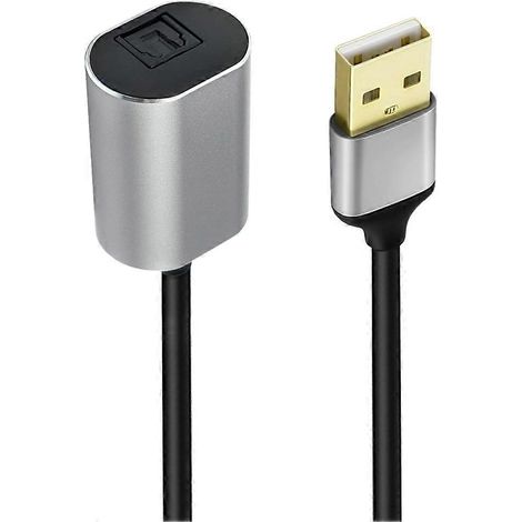 Adaptateur audio optique USB vers Toslink, câble convertisseur optique numérique USB A 2.0 mâle vers SPDIF, adapté aux ordinateurs portables PC. (1/5)