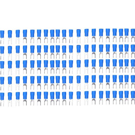 Lot de 100 embouts de câble à fourche isolés 16‑14AWG, kit de connecteurs à sertir pour équipements (1/5)