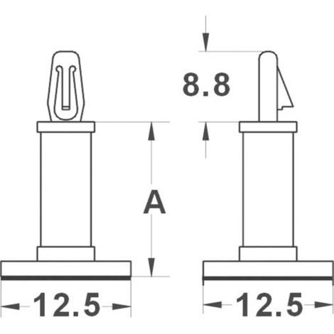 TRU COMPONENTS TC-MMR13203 Support de platine autocollant Polyamide Écartement 12.7 mm 1 pc(s) S021431 (1/3)