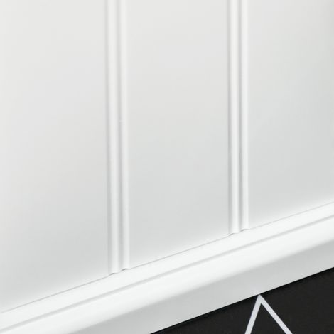 Porte-savon mural blanc en MDF avec étagère et dérouleur, 21,5x17,8x66,5cm (1/5)