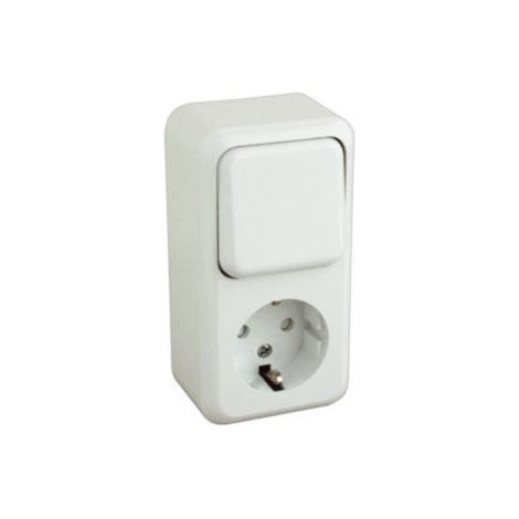 Schuko-Steckdose mit farbigem Schalter weiß Electro Dh 36.470/BI/B 8430552106998