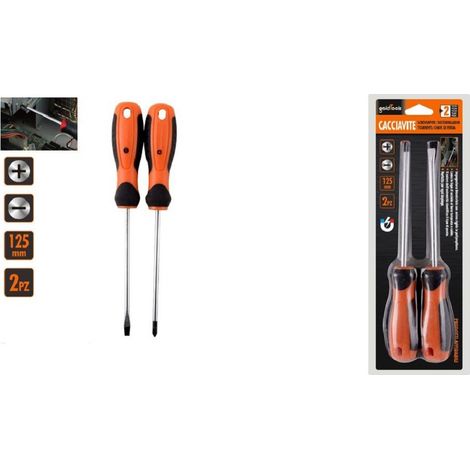 Kaela - Set 2 Pz Cacciavite Giraviti Con Punta Magnetica A Taglio E A Croce 125mm 97199 - (1/2)