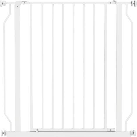 Cancelletto di Sicurezza per Cani e Gatti Estensibile 75-85x76cm Acciaio Bianco