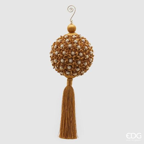 EDG Enzo De Gasperi Decoro Natale Nappa Flowery H 36 Cm D 12 Cm Gold