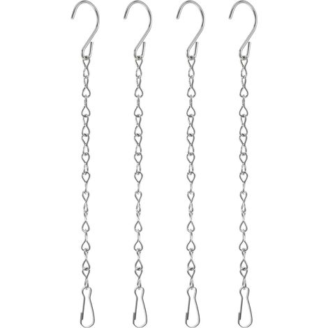 für Hängepflanzen 4 Stück mit S Haken 24cm Edelstahl Silber
