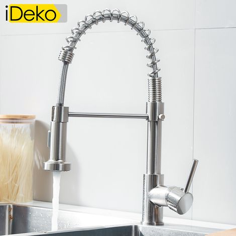 iDeko® Robinet de cuisine 2 jets de douchette multi fonction PRO rotation à 360 degrés moderne (1/5)