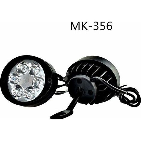 Faros delanteros de motocicleta con 6 LED, luces antiniebla, espejo retrovisor y faros LED modificados. (1/5)