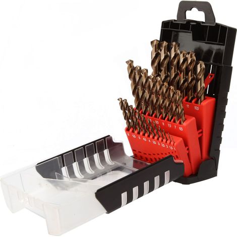 Diager – Coffret de 25 forets à métaux cobalt HSS 5% – Din 338 angle 135° – 1 à 13 mm x 0,5 mm – Pour perçage précis (1/4)