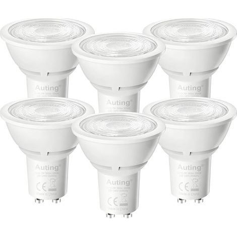 Ampoules LED GU10, 6 Pièces 2W (Remplacent 40W), 360LM, Spots LED Réflecteurs Lumière Blanc Chaud 3000K, Angle d'Éclairage 38°, Non Dimmable, Classe d'Efficacité Énergétique A (1/5)