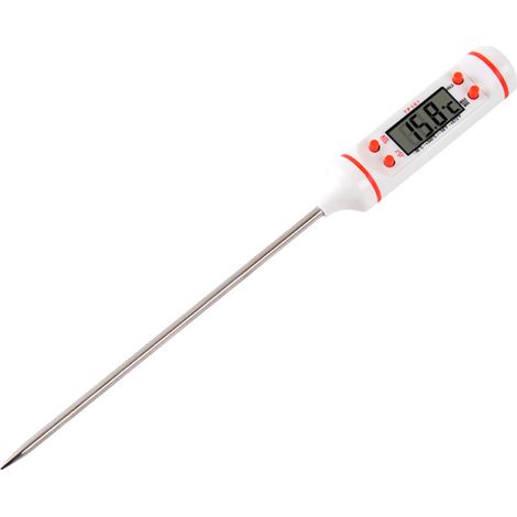 Digitales Küchenthermometer mit Sofortanzeige, extra langer Sonde, ideal zum Kochen von Süßspeisen, Grillgerichten, Räucherwaren, Fleisch, Öl, Milch und Joghurt.