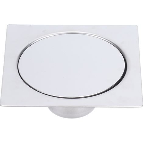Bonde de sol à pédale en acier inoxydable 10x10cm avec déodorant intégré pour salle de bain (1/5)