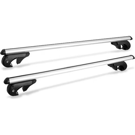 Universelle Aluminium-Querträger für Dachträger mit Schließmechanismus, 120 cm, 90 kg, Chrom