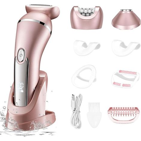 Rasoir électrique Femme - 3 en 1 - Étanche - Rechargeable - 2 vitesses - LED (1/5)