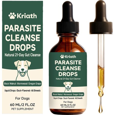 Huile intestinale Kriath pour chiens : formule douce pour apaiser et nourrir le système digestif, 60 ml pour animaux de compagnie
