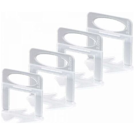 Insert de niveleur de carrelage 2 mm, utilisé pour installer des carreaux de sol et de mur, adapté aux carreaux d'une épaisseur de 3 à 13 mm (200 pièces) (1/5)