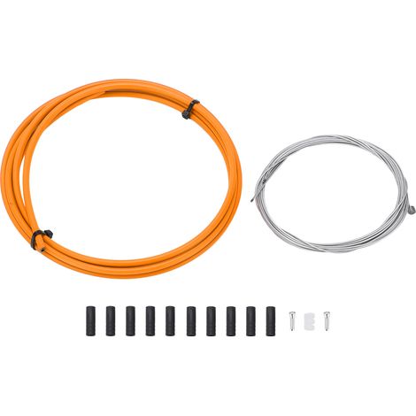 Schaltzugsatz für Rennrad und Mountainbike, orangefarbener Innenzug als Ersatzkabel (1/5)