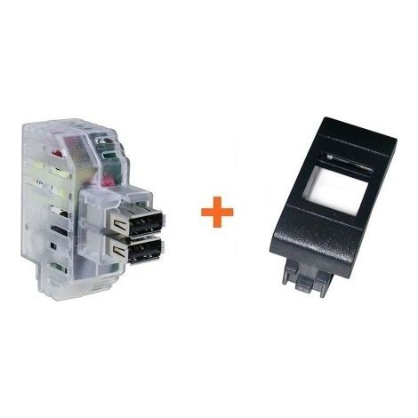 Fanton caricatore doppia presa USB A 5V 2,4A compatibile Bticino living International - 82893-LI