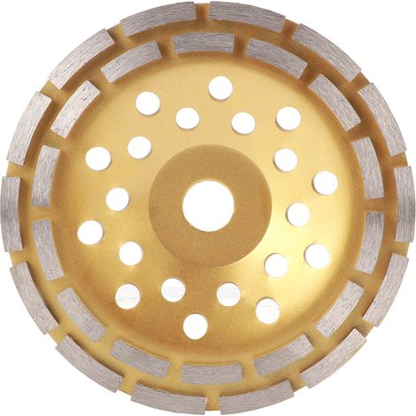 Ortviai Meule à tasse diamantée double rangée jaune pour béton, maçonnerie et pierre – Ø 180 mm (1/5)