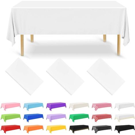 Einweg Tischdecke 137x274 cm Rechteckig Wasserdicht für Party & Garten (3 Stück)