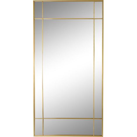 Miroir doré élégant en verre et fer pour intérieur chic - Doré lumineux et raffiné