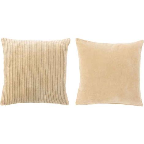 Coussin velours carré coton ivoire 2 pcs Jeanne 44x44 (1/2)