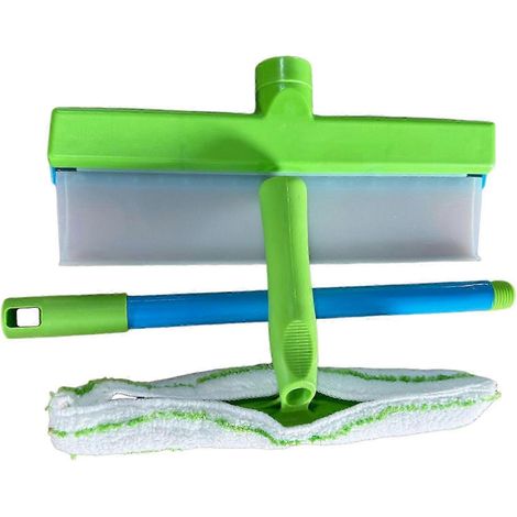 Outil de nettoyage de vitres en silicone avec microfibre - 2 pièces pour voiture,Green