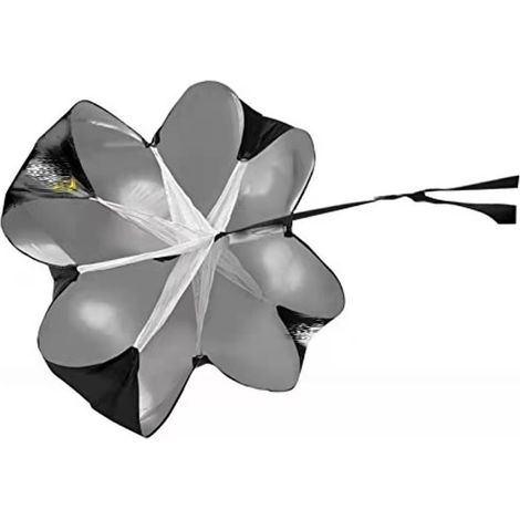 Parachute de résistance à la vitesse pour l'entraînement à la vitesse et à l'accélération, gris/noir, 137 cm (54 pouces) (1/4)