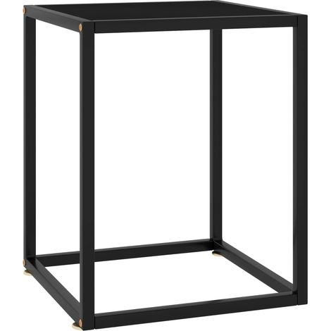 Couchtisch Schwarz mit Schwarzem Glas 40x40x50 cm