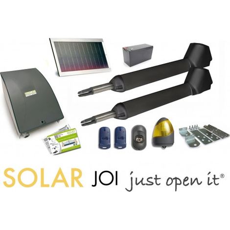 Kit de motorisation de portail solaire – Automatisme pour portails battants jusqu'à 5,2m et 500kg – Fonctionnement autonome sans électricité