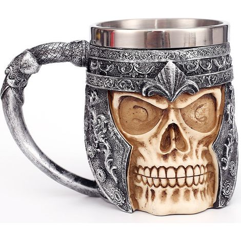 Epischer Wikinger-Totenkopfbecher aus Edelstahl, 400 ml (1/5)