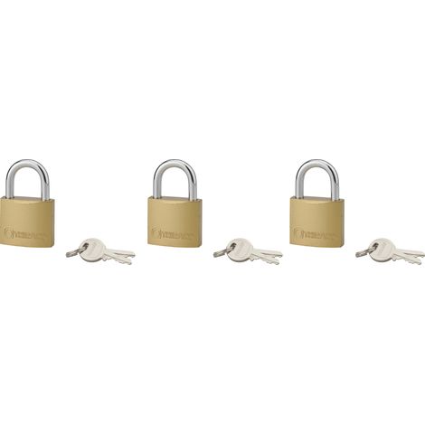 THIRARD - Lot de 3 cadenas TYPE 1, intérieur, 40 mm, anse acier cémenté, 6 clés, s'entrouvrant - THIRARD