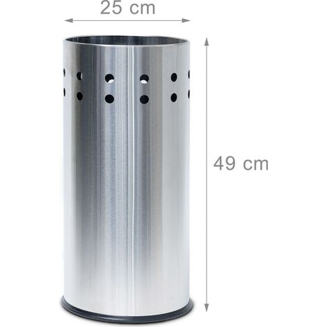 Porte parapluies acier inoxydable inox support rond rangement parapluie meuble hauteur 49,5 cm (1/2)