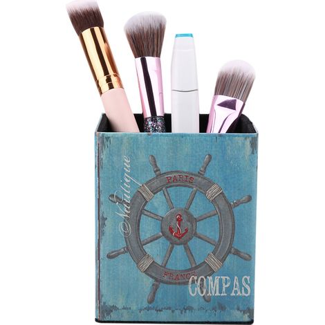 Boîte de rangement porte-stylo de bureau style britannique créatif, boîte à bijoux/porte-stylo carré rétro en cuir, coffret cadeau