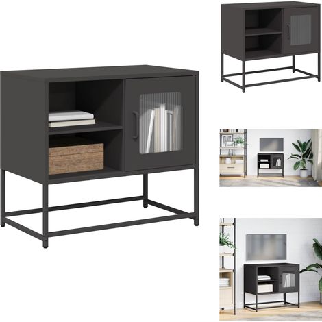 Meuble TV noir 68x39x60,5 cm acier - Meuble TV - Meubles TV - Support TV - Banc TV (1/5)