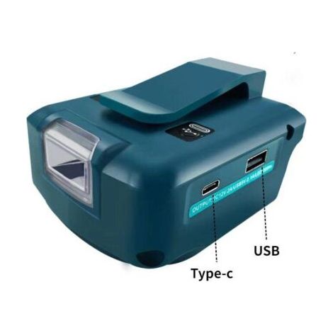 Pour les modèles Makita avec Type-C, alimentation par onduleur, onduleur à batterie pratique à 3 modes de luminosité avec boucle de ceinture de camping (1/5)